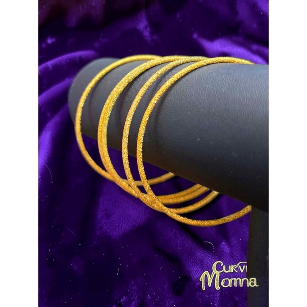 Vintage New Premiere Design- Gold Wrap-Around Bangle Bracelets Set of 5